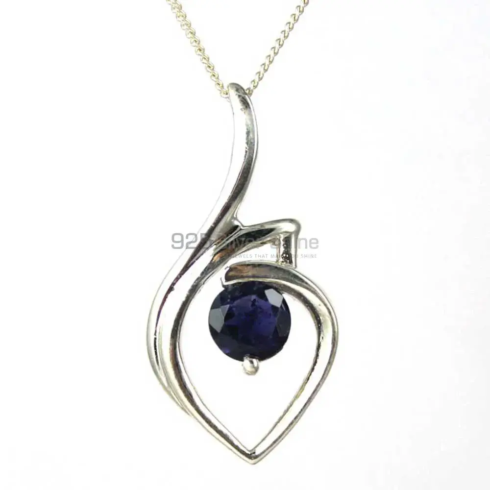 High Quality 925 Fine Silver Pendants Suppliers In Iolite Gemstone Jewelry 925SP207-4