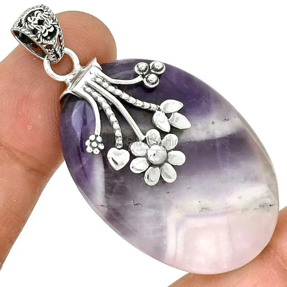 High Quality 925 Fine Silver Pendants Suppliers In Amethyst Lace Agate Gemstone Jewelry 925SP076-1_0