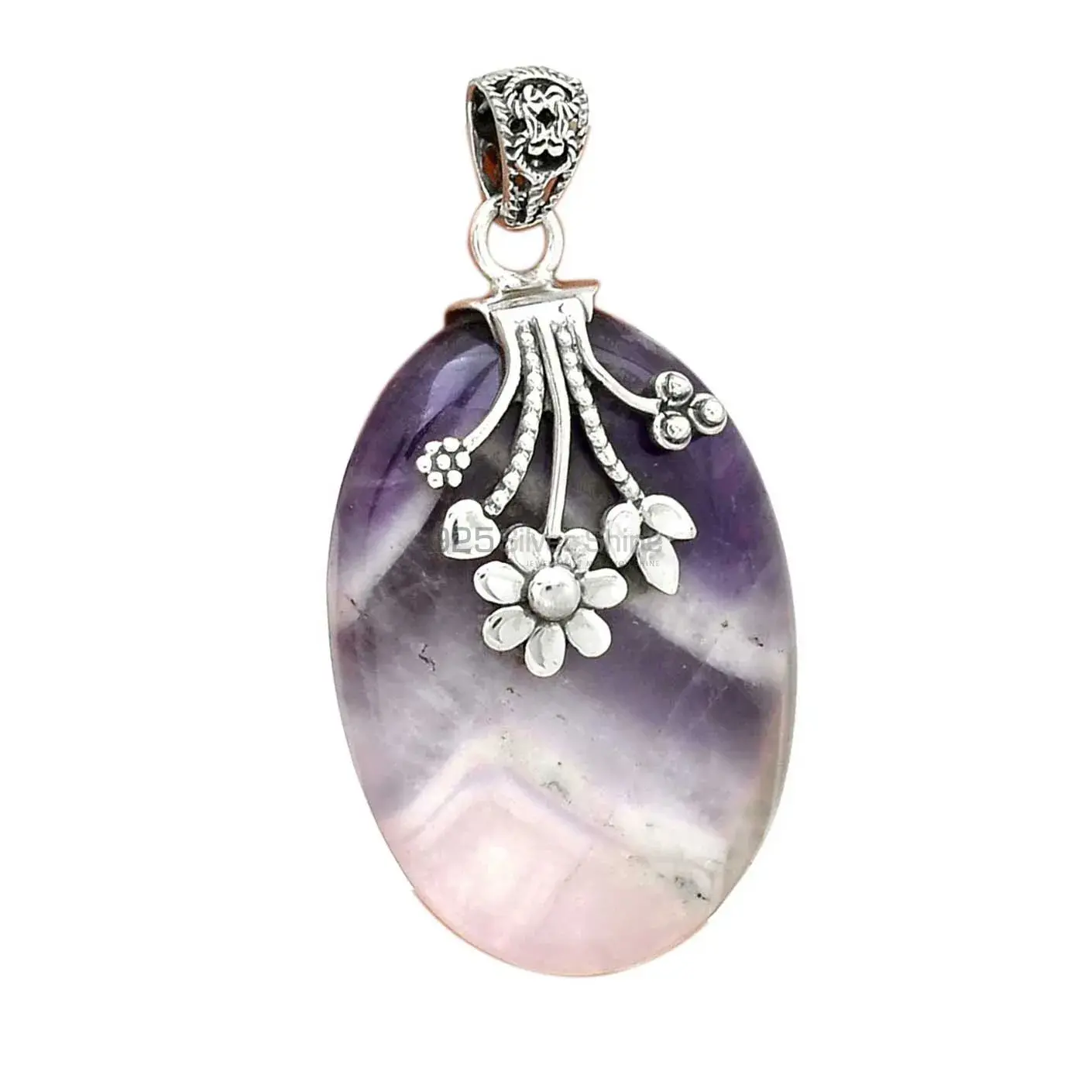 High Quality 925 Fine Silver Pendants Suppliers In Amethyst Lace Agate Gemstone Jewelry 925SP076-1_1