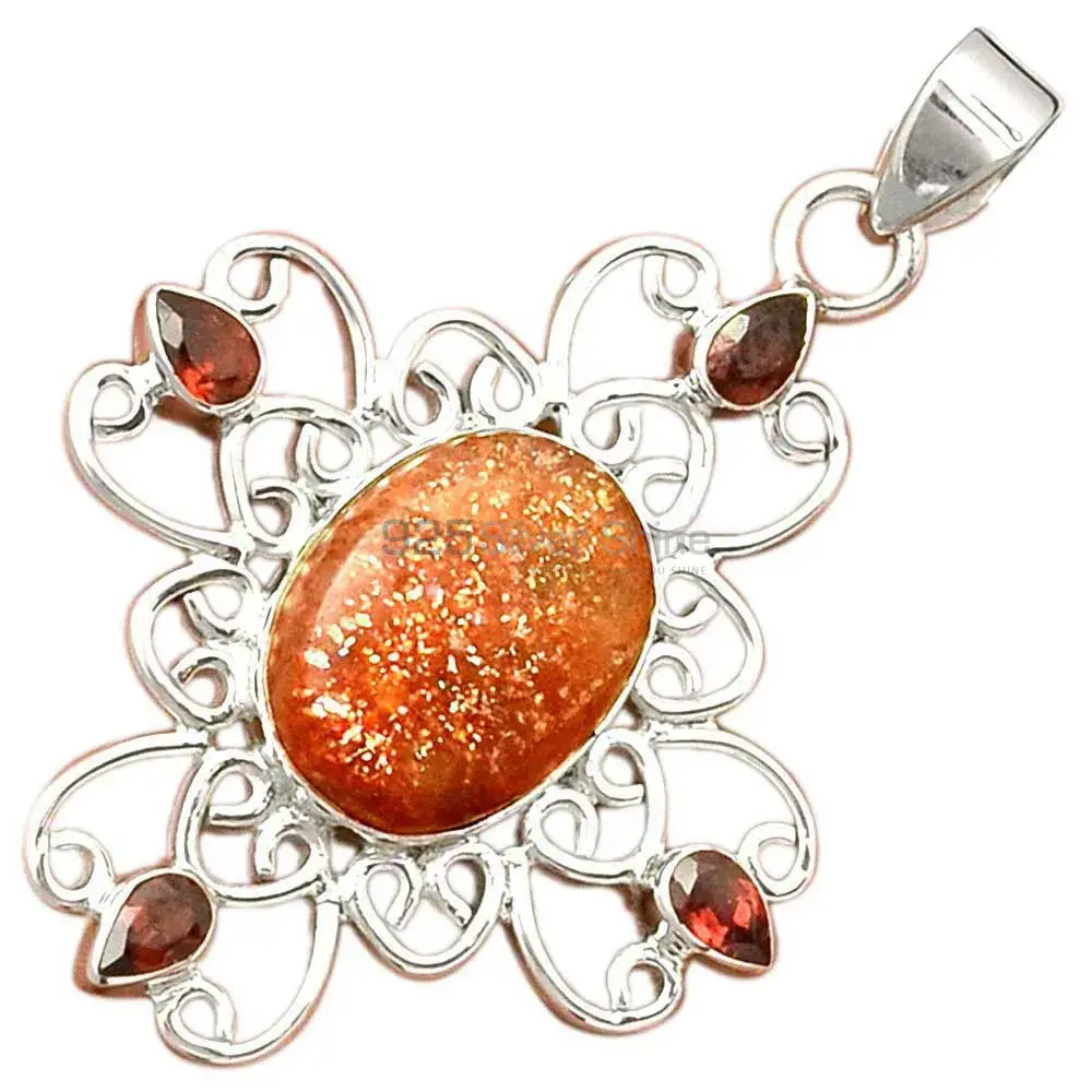 High Quality 925 Fine Silver Pendants Suppliers In Multi Gemstone Jewelry 925SP097-5_2