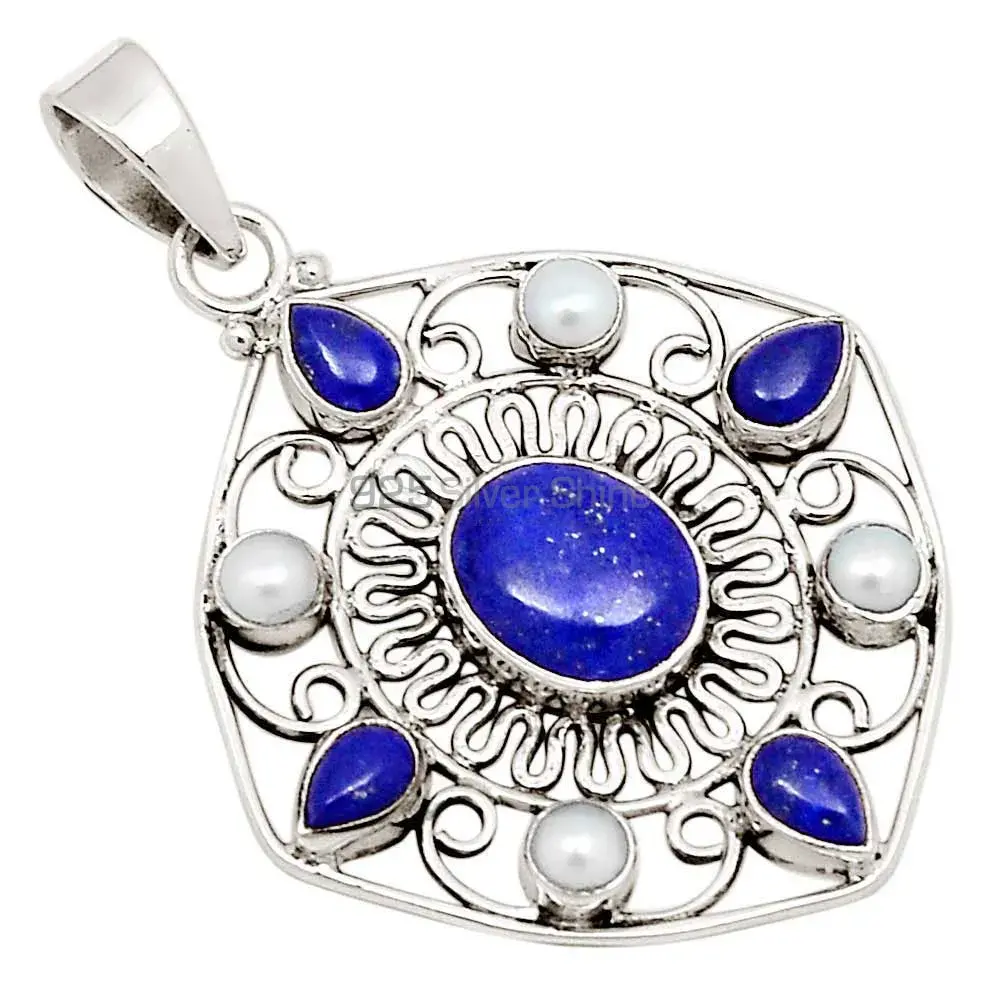 925 Fine Silver Pendants In Multi Gemstone Jewelry 925SP110-1_0