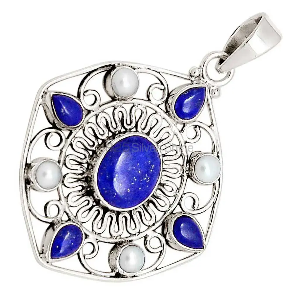 High Quality 925 Fine Silver Pendants Suppliers In Multi Gemstone Jewelry 925SP110-1_1