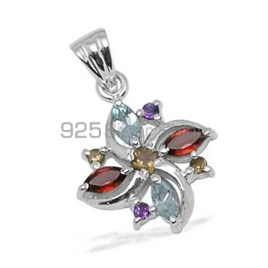 High Quality 925 Fine Silver Pendants Suppliers In Multi Gemstone Jewelry 925SP1380_0