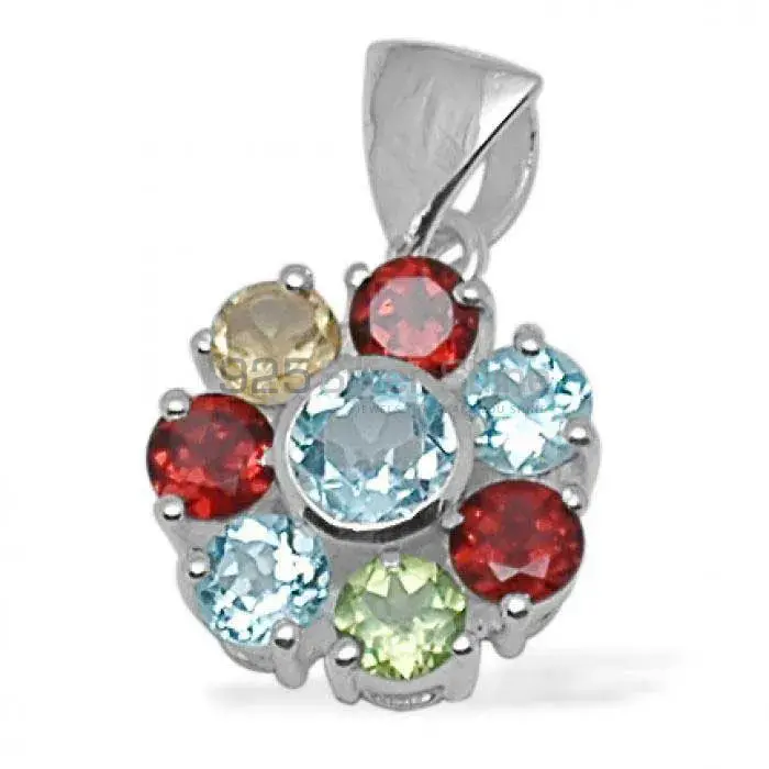 High Quality 925 Fine Silver Pendants Suppliers In Multi Gemstone Jewelry 925SP1430