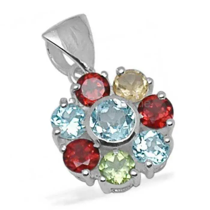 High Quality 925 Fine Silver Pendants Suppliers In Multi Gemstone Jewelry 925SP1430_0