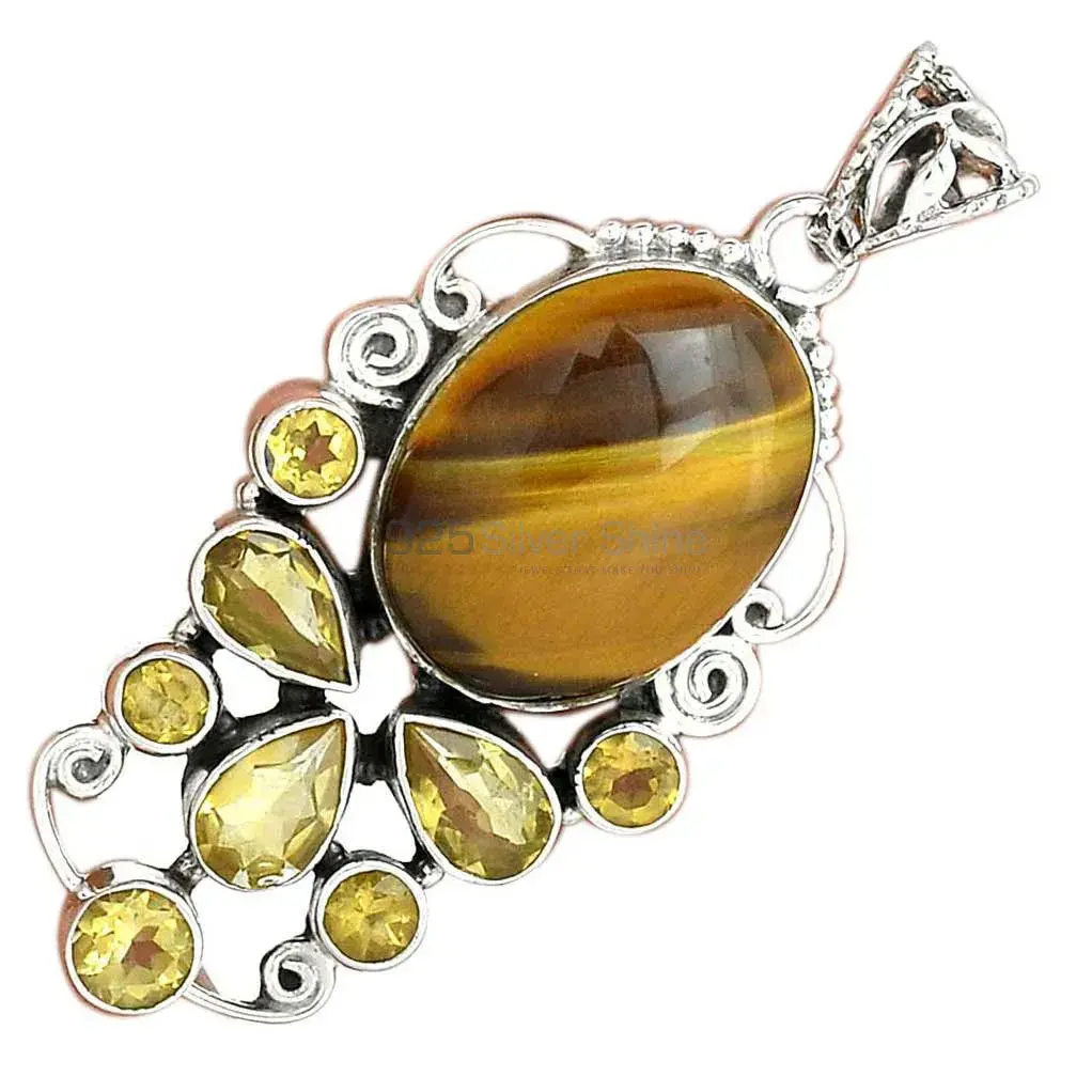 High Quality 925 Fine Silver Pendants Suppliers In Multi Gemstone Jewelry 925SP22-1