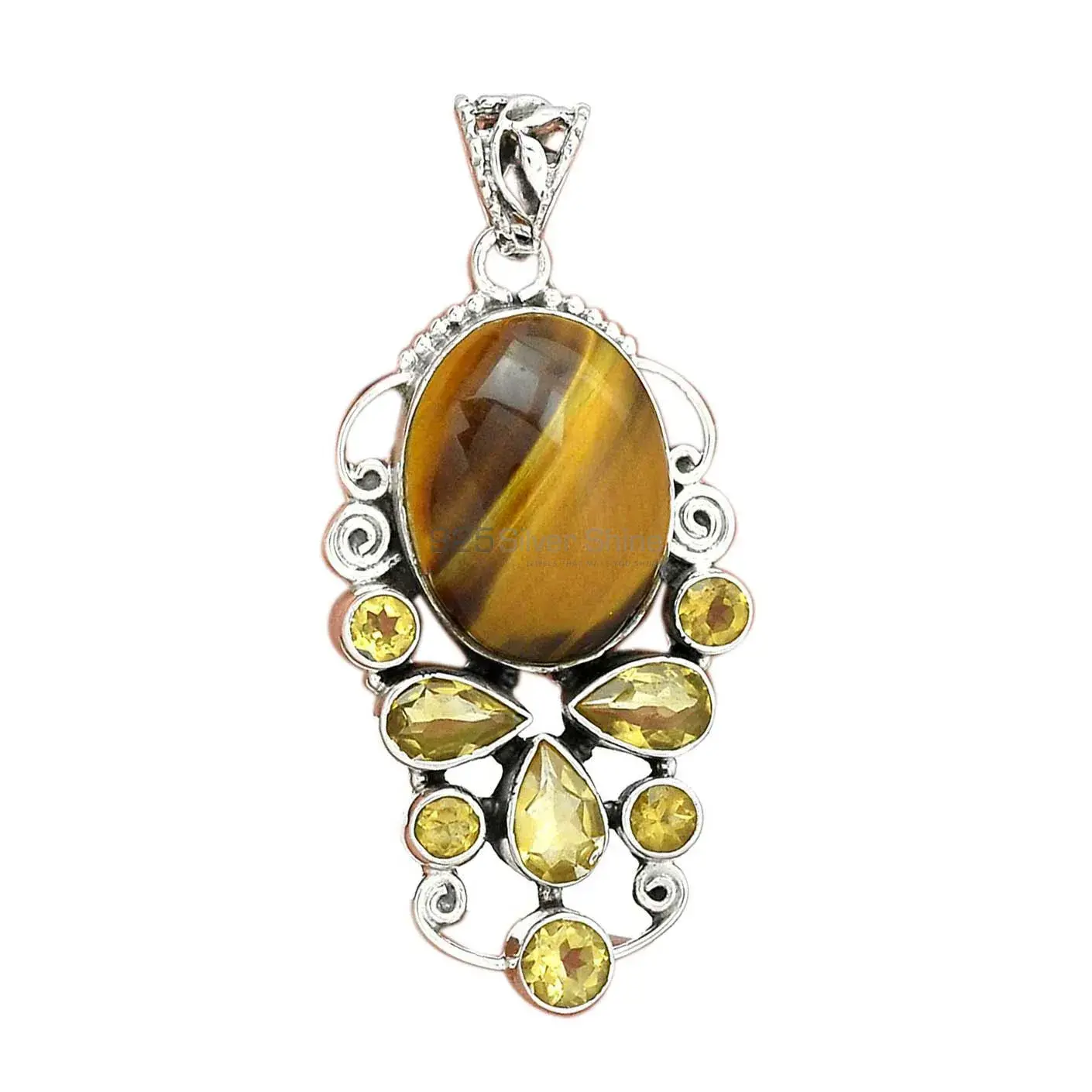 925 Fine Silver Pendants In Multi Gemstone Jewelry 925SP22-1_2