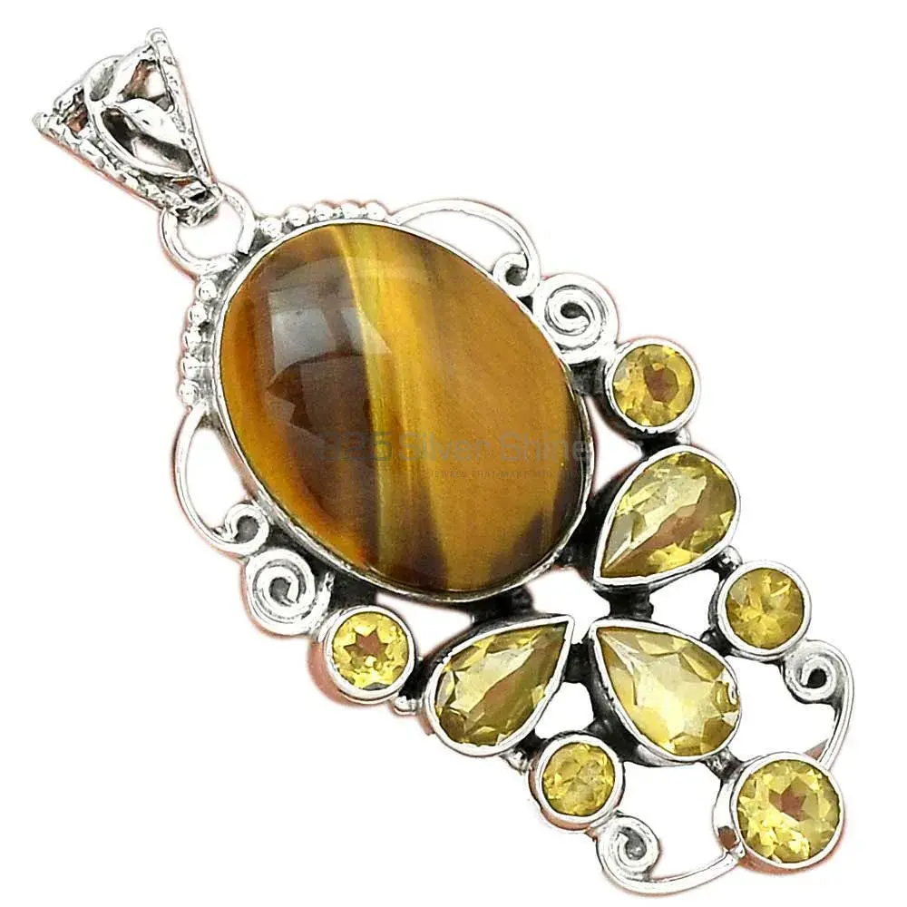 High Quality 925 Fine Silver Pendants Suppliers In Multi Gemstone Jewelry 925SP22-1_2