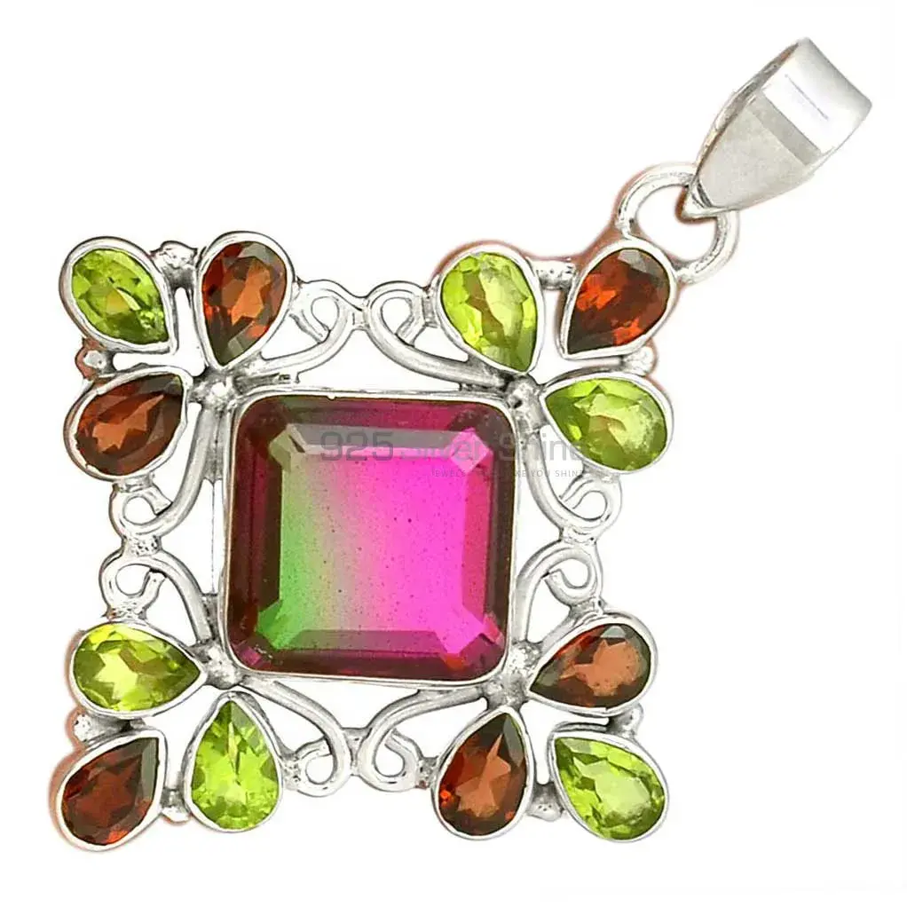 High Quality 925 Fine Silver Pendants Suppliers In Multi Gemstone Jewelry 925SP37-3_2