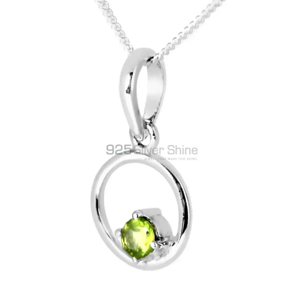High Quality 925 Fine Silver Pendants Suppliers In Peridot Gemstone Jewelry 925SP247-5