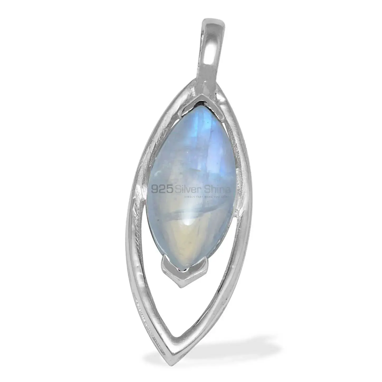 925 Fine Silver Pendants In Rainbow Moonstone Jewelry 925SP1480_0