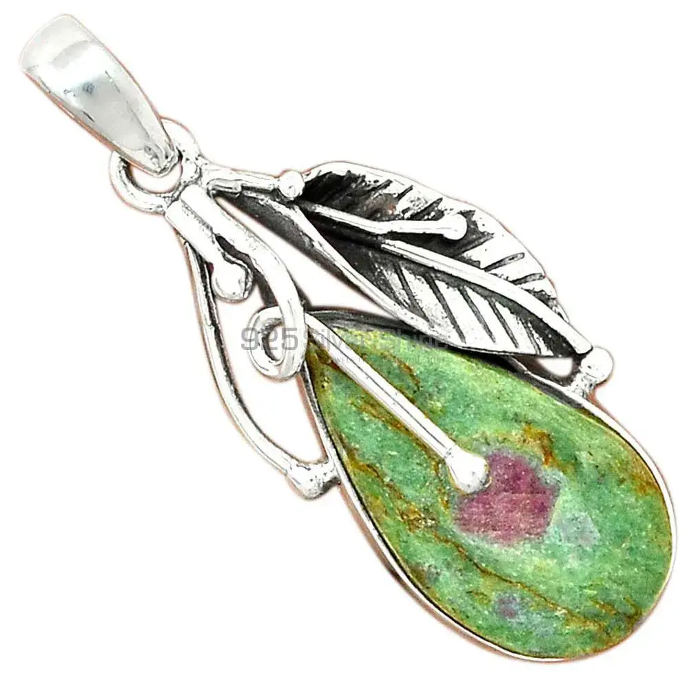 High Quality 925 Fine Silver Pendants Suppliers In Ruby Zoisite Gemstone Jewelry 925SP64-4