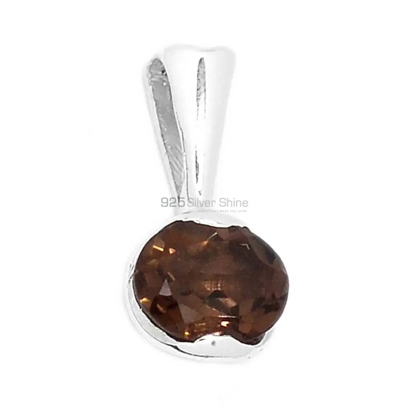 925 Fine Silver Pendants In Smokey Gemstone Jewelry 925SP279-3_1
