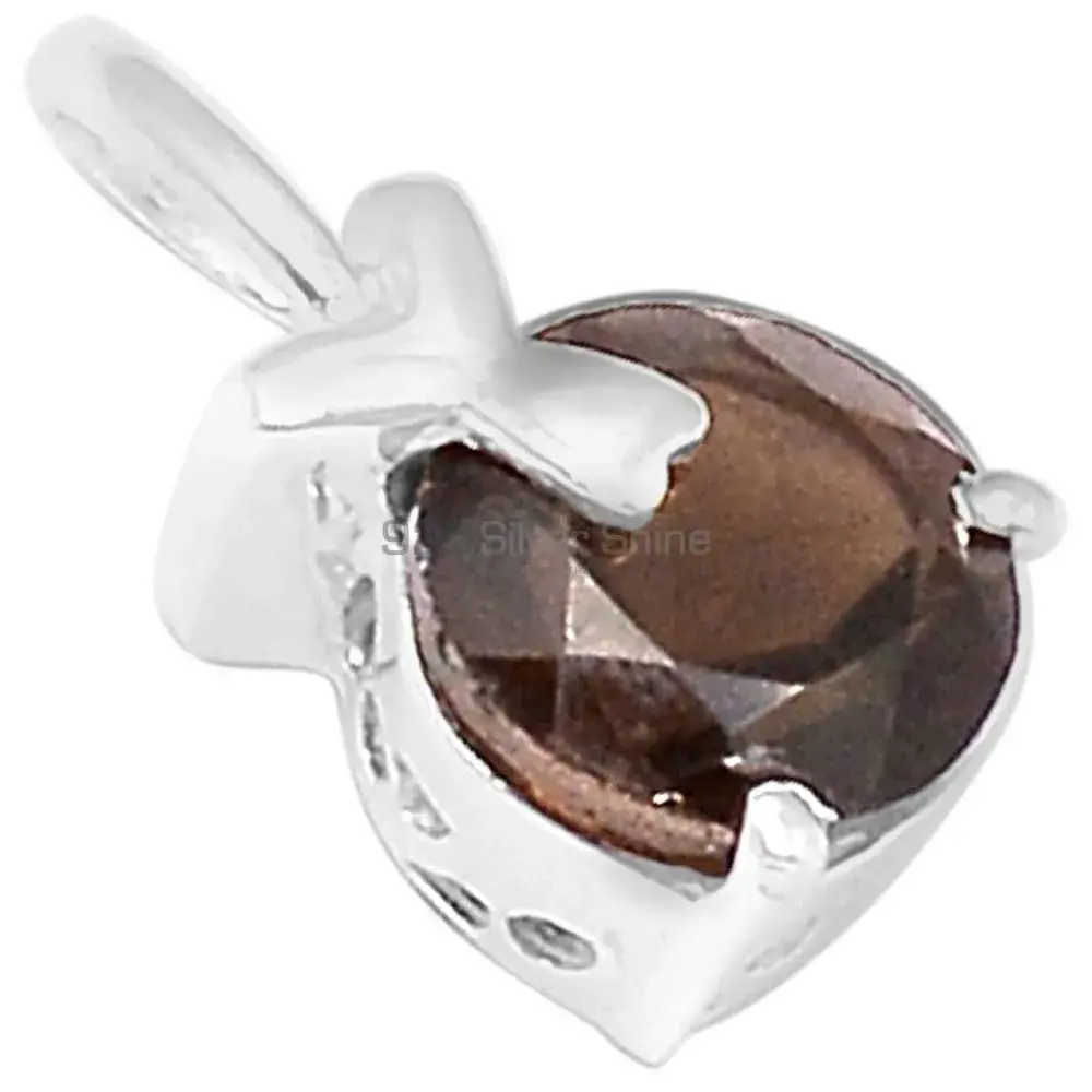 925 Fine Silver Pendants In Smokey Gemstone Jewelry 925SSP325-4