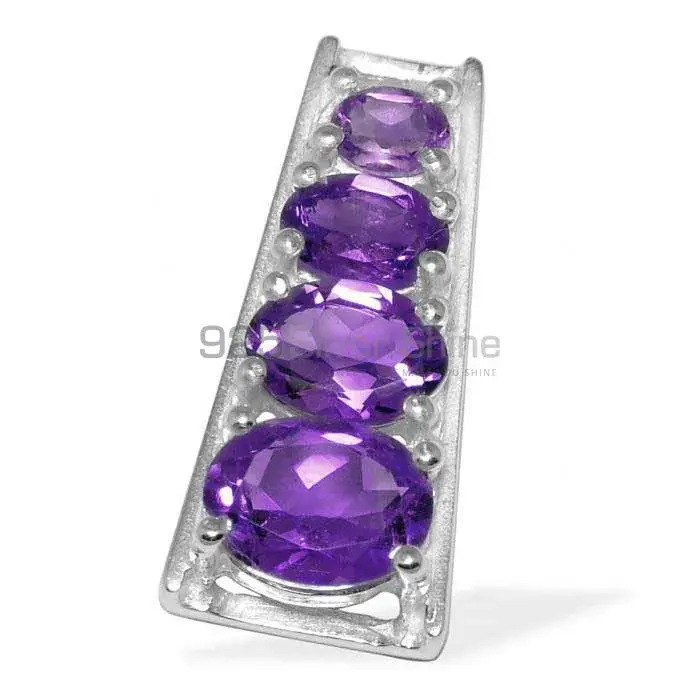 High Quality 925 Solid Silver Pendants Exporters In Amethyst Gemstone Jewelry 925SP1424