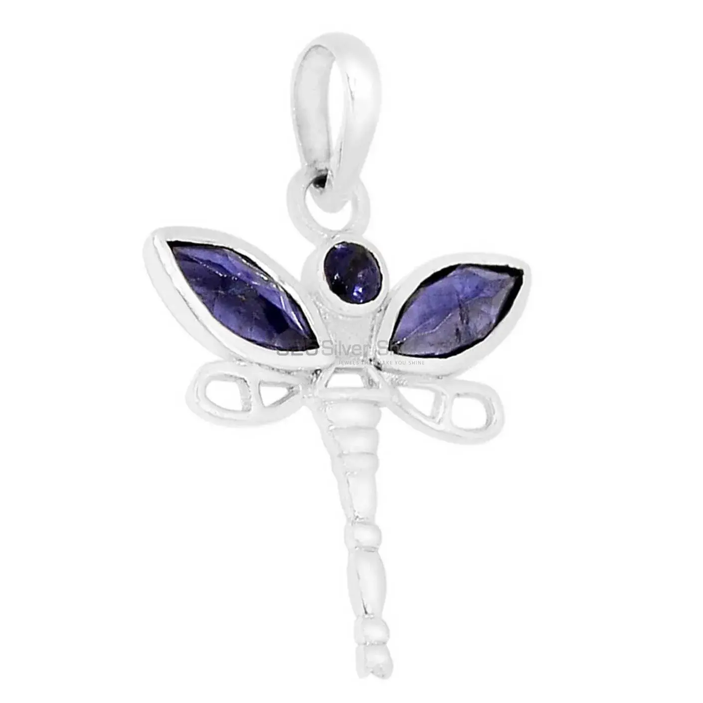 925 Solid Silver Pendants In Iolite Gemstone Jewelry 925SSP324-4_1