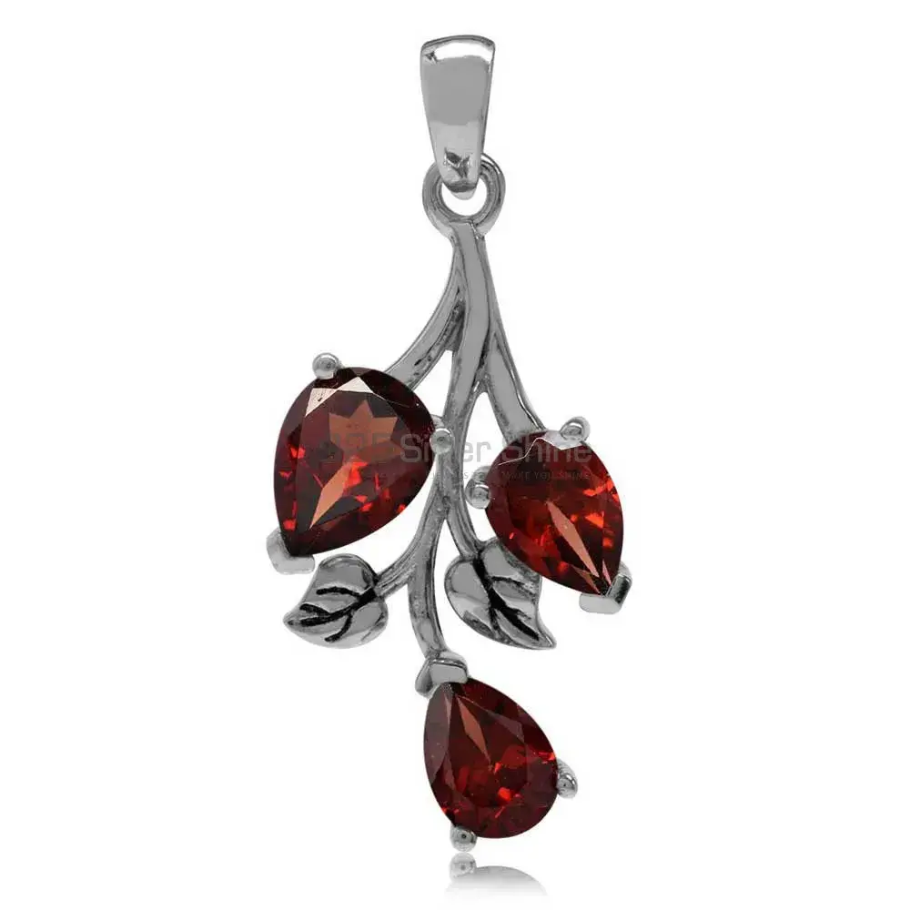 925 Solid Silver Pendants In Garnet Gemstone Jewelry 925SP03_0