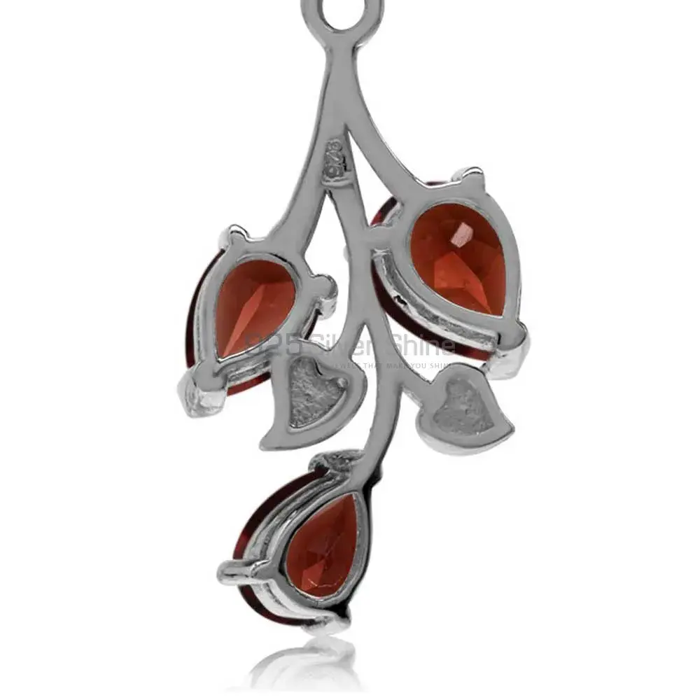 High Quality 925 Solid Silver Pendants Exporters In Garnet Gemstone Jewelry 925SP03_0