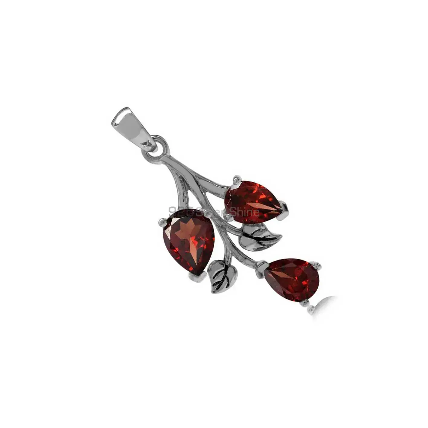 High Quality 925 Solid Silver Pendants Exporters In Garnet Gemstone Jewelry 925SP03_2