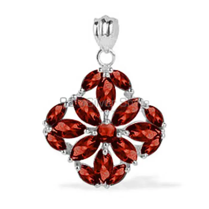 High Quality 925 Solid Silver Pendants Exporters In Garnet Gemstone Jewelry 925SP1624