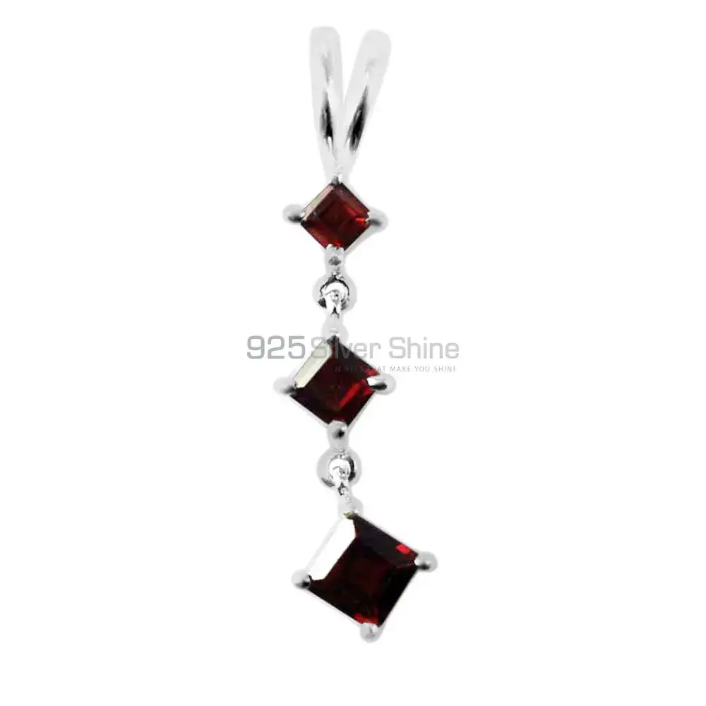 High Quality 925 Solid Silver Pendants Exporters In Garnet Gemstone Jewelry 925SP214-1_0