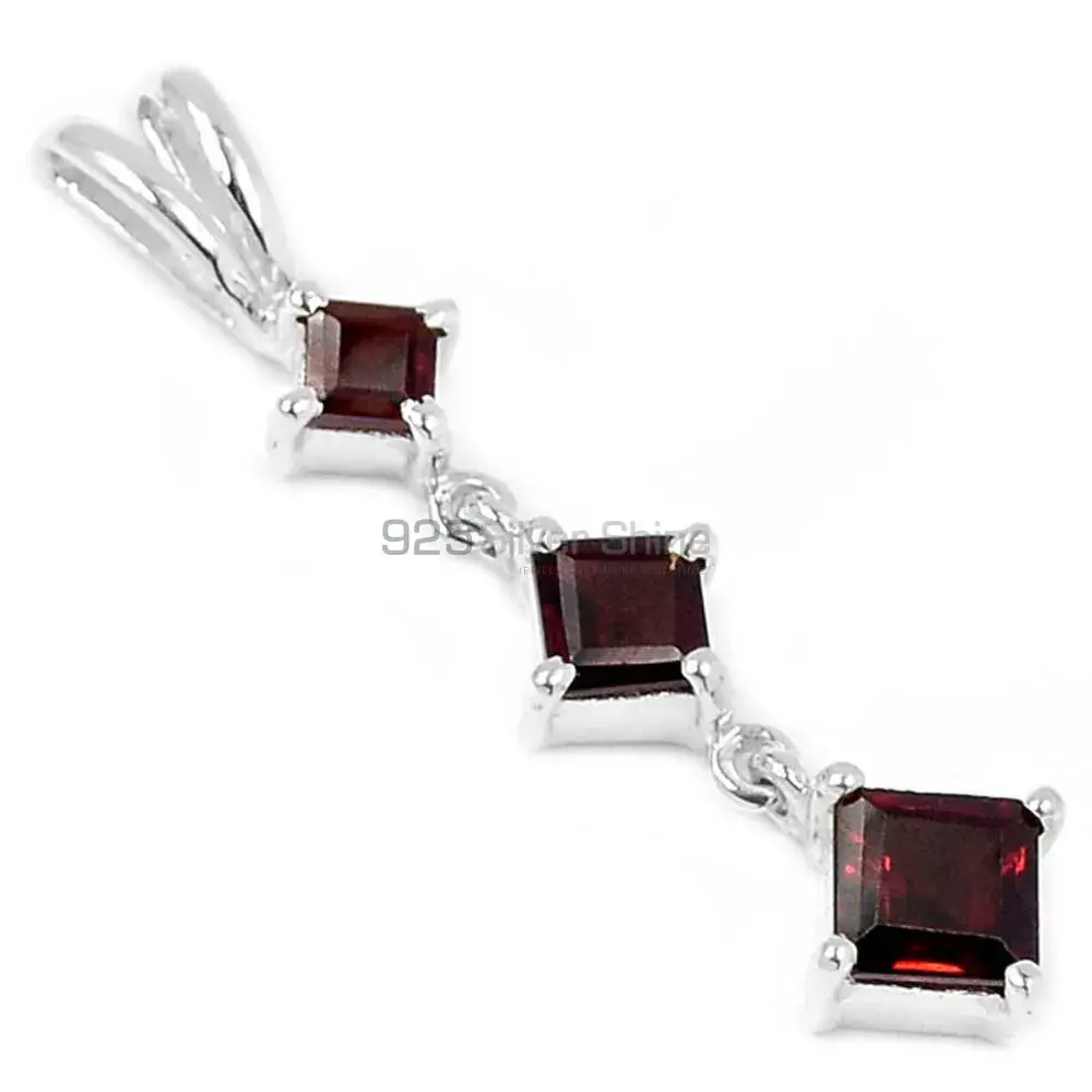 High Quality 925 Solid Silver Pendants Exporters In Garnet Gemstone Jewelry 925SP214-1_1