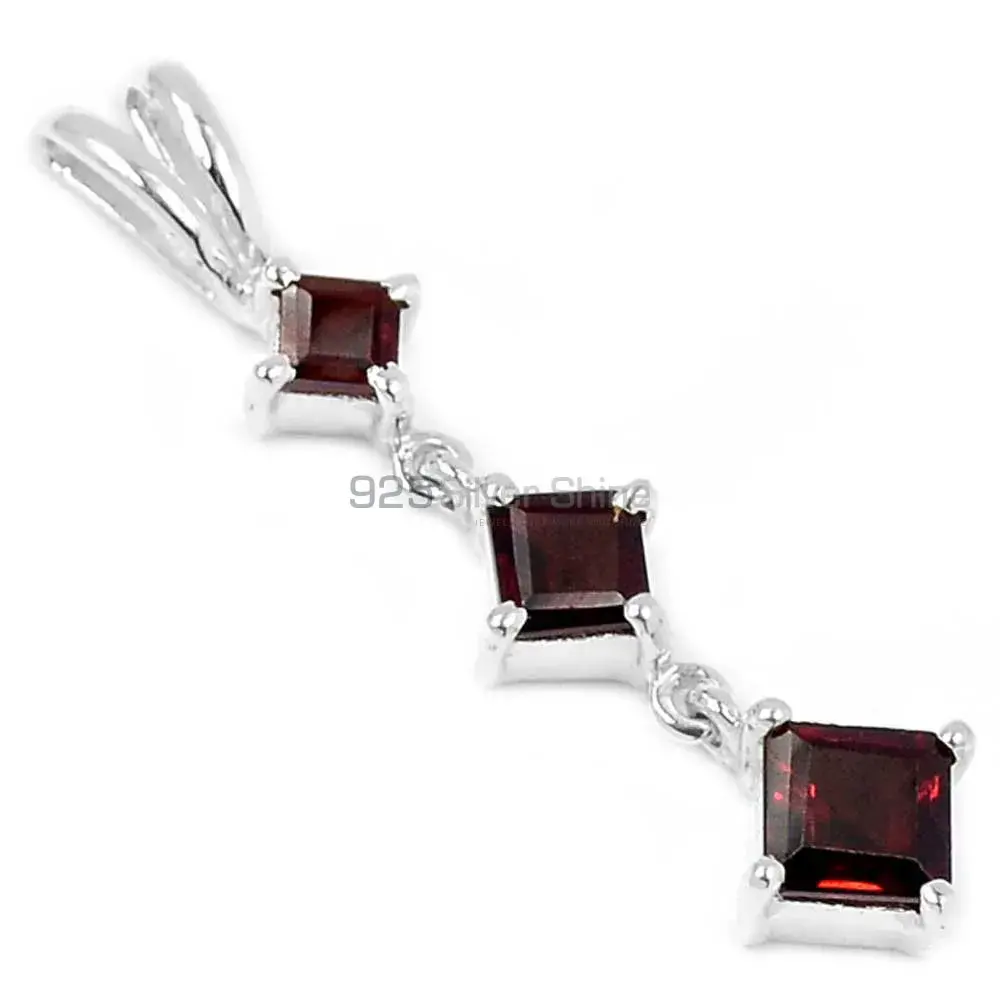 925 Solid Silver Pendants In Garnet Gemstone Jewelry 925SP214-1_2