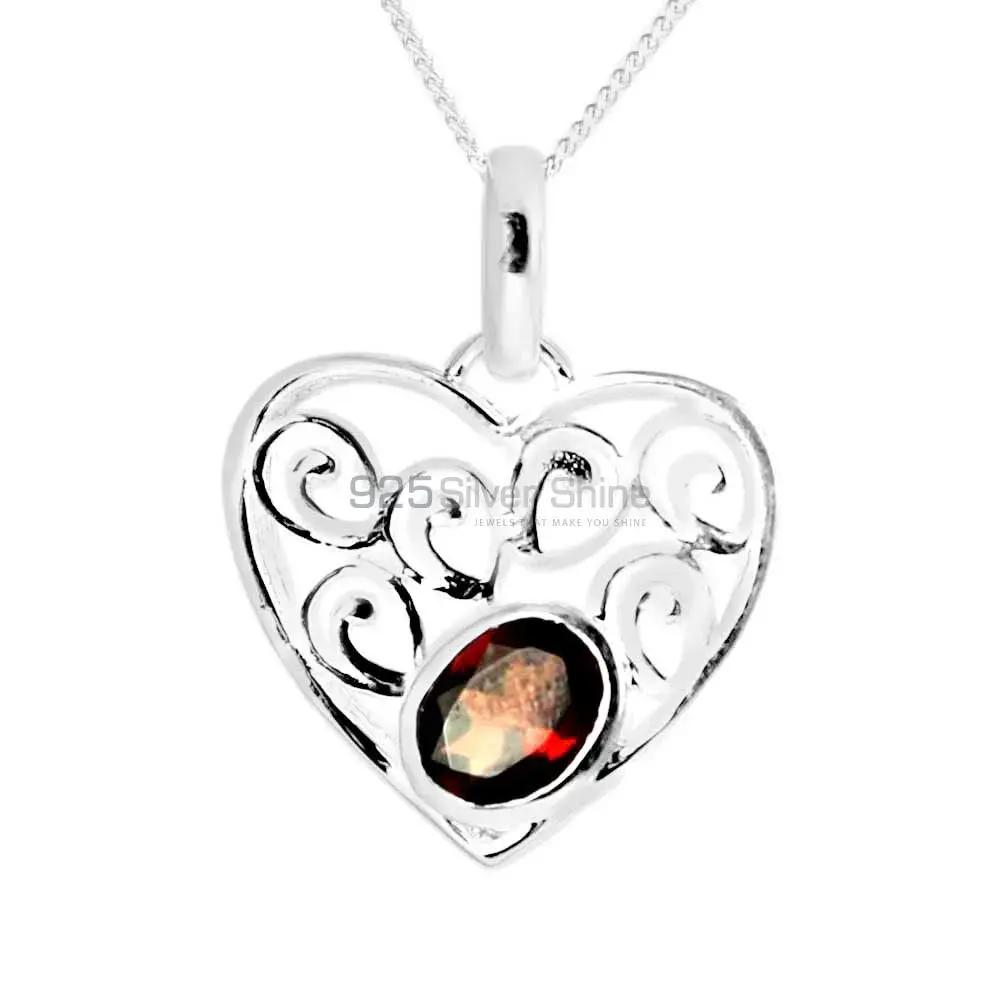 925 Solid Silver Pendants In Garnet Gemstone Jewelry 925SP222-6