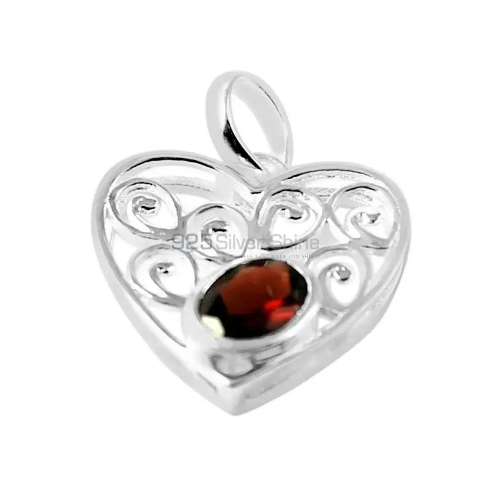 High Quality 925 Solid Silver Pendants Exporters In Garnet Gemstone Jewelry 925SP222-6_0