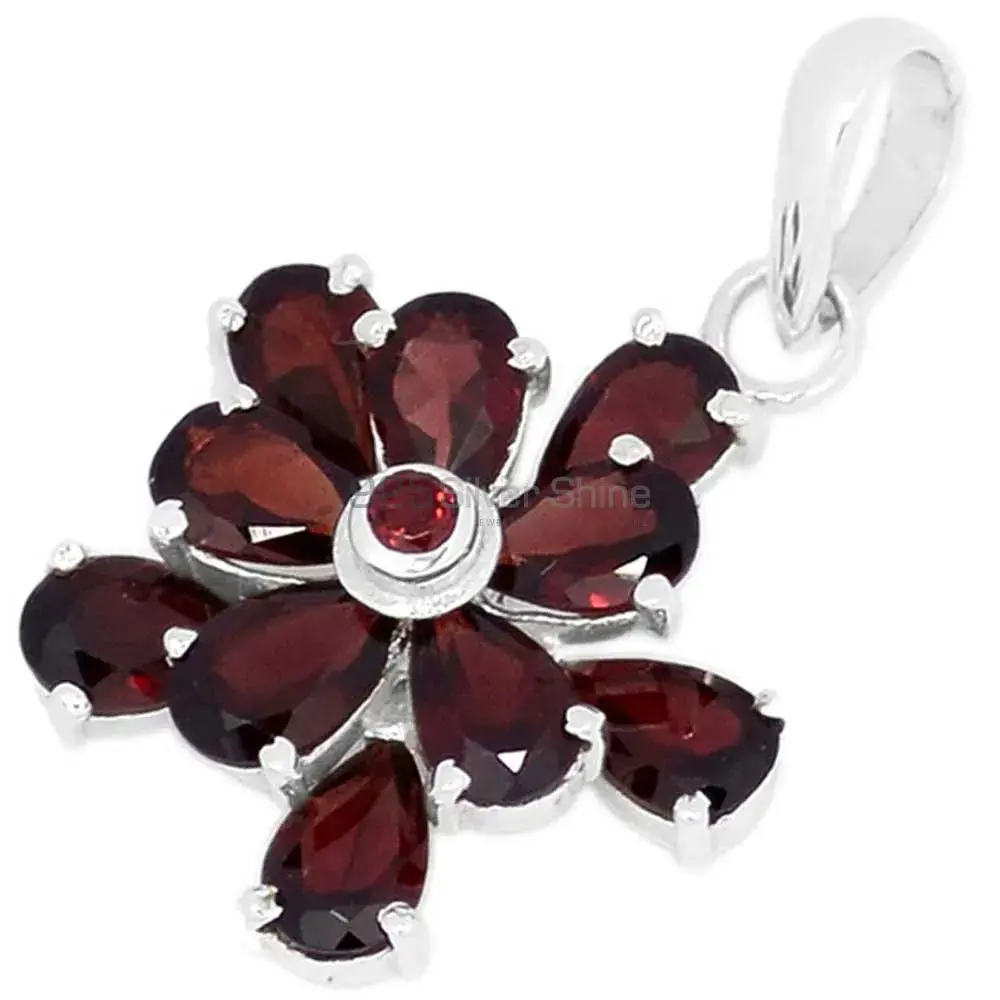 High Quality 925 Solid Silver Pendants Exporters In Garnet Gemstone Jewelry 925SP269-4_0