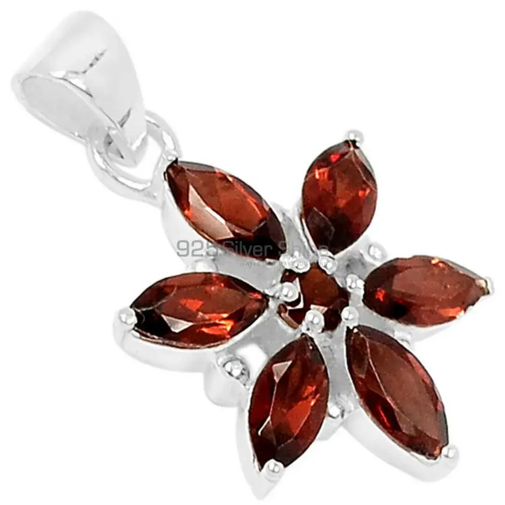 High Quality 925 Solid Silver Pendants Exporters In Garnet Gemstone Jewelry 925SSP313-4