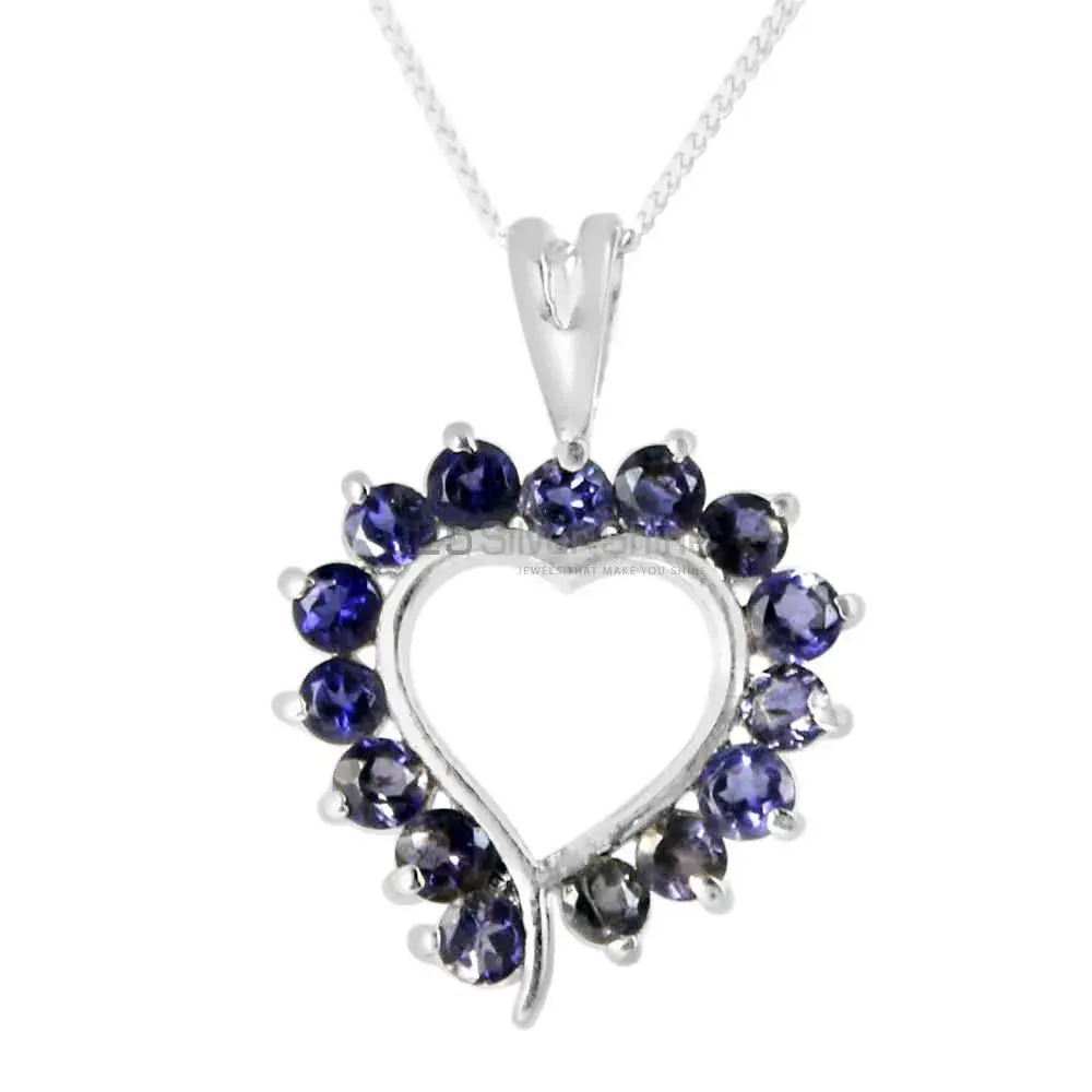 925 Solid Silver Pendants In Iolite Gemstone Jewelry 925SP238-6_0