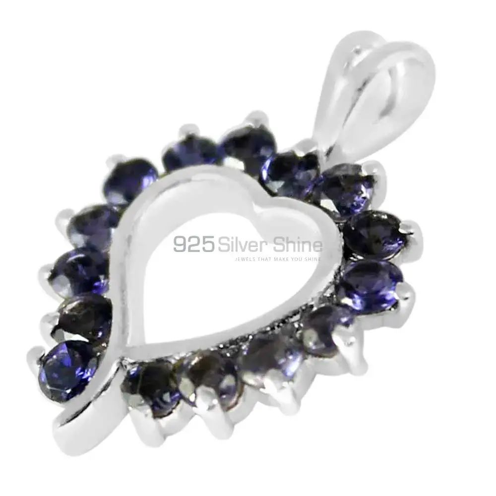 High Quality 925 Solid Silver Pendants Exporters In Iolite Gemstone Jewelry 925SP238-6_0
