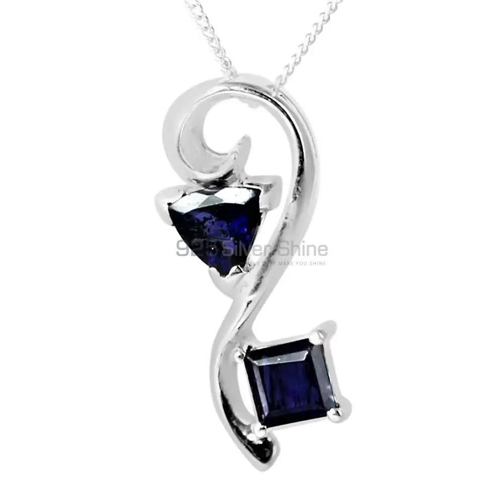 High Quality 925 Solid Silver Pendants Exporters In Iolite Gemstone Jewelry 925SP253-7