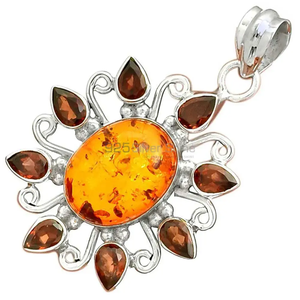 925 Solid Silver Pendants In Multi Gemstone Jewelry 925SP074-1_3