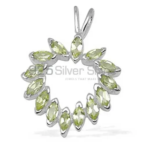 925 Solid Silver Pendants In Peridot Gemstone Jewelry 925SP1374
