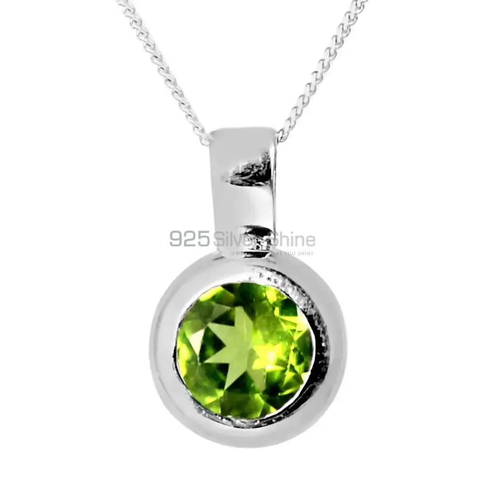 925 Solid Silver Pendants In Peridot Gemstone Jewelry 925SP262-2_0