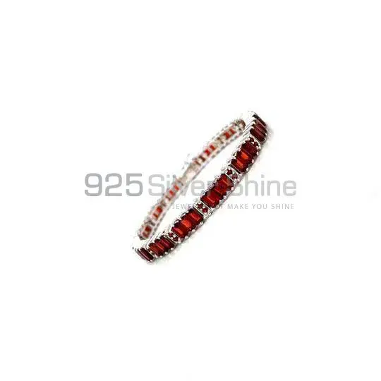 High Quality 925 Solid Silver Tennis Bracelets Exporters In Garnet Gemstone Jewelry 925SB208_0