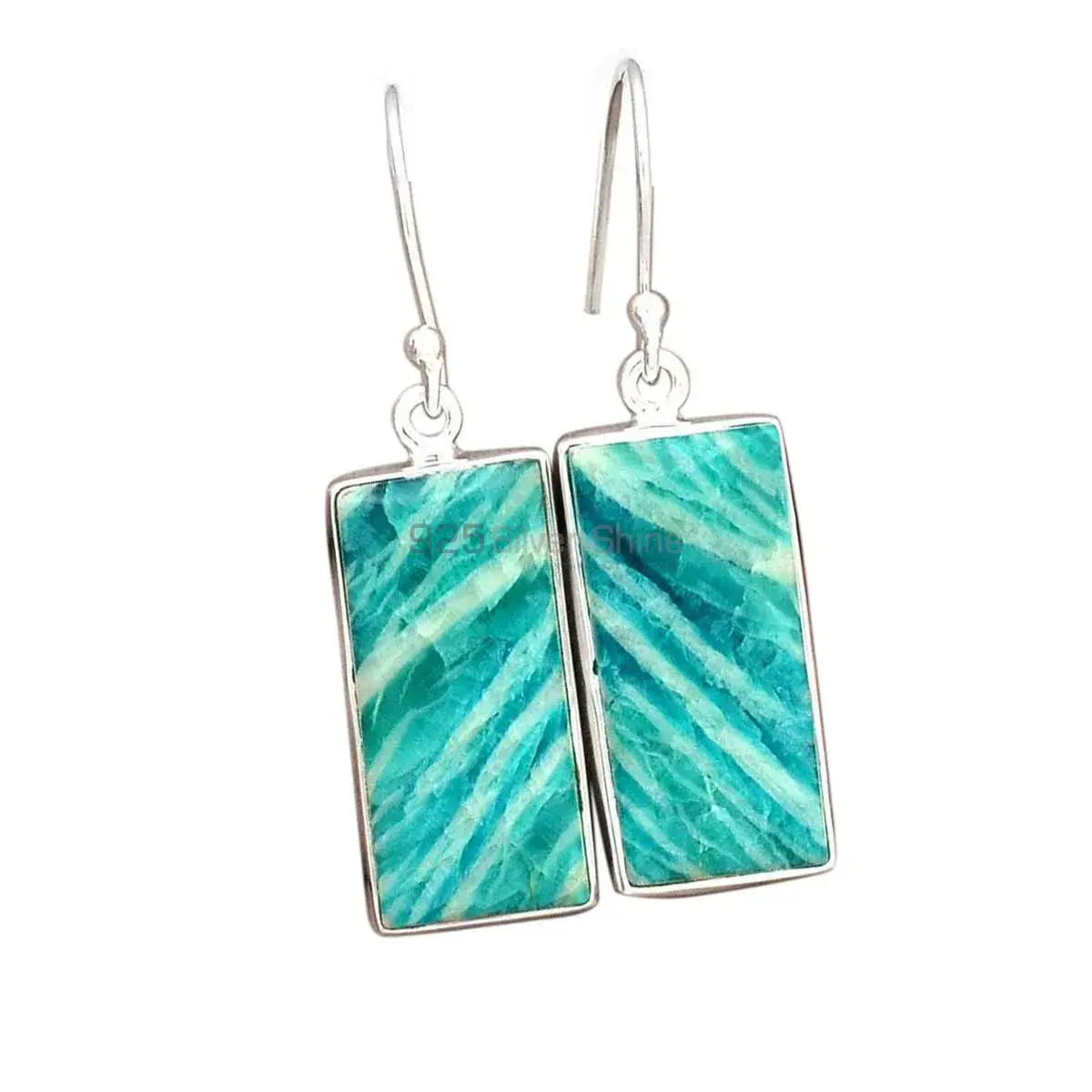 925 Sterling Silver Earrings In Amazonite Gemstone Jewelry 925SE2686_0