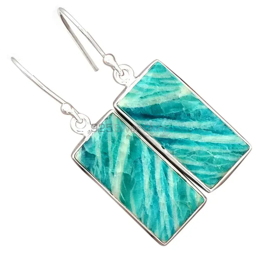 925 Sterling Silver Earrings In Amazonite Gemstone Jewelry 925SE2686_1