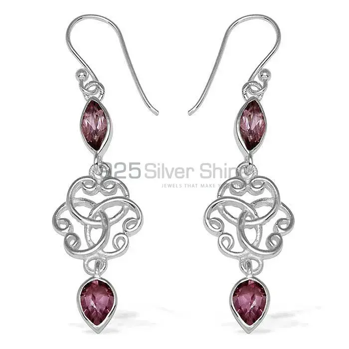 High Quality 925 Sterling Silver Earrings In Amethyst Gemstone Jewelry 925SE740