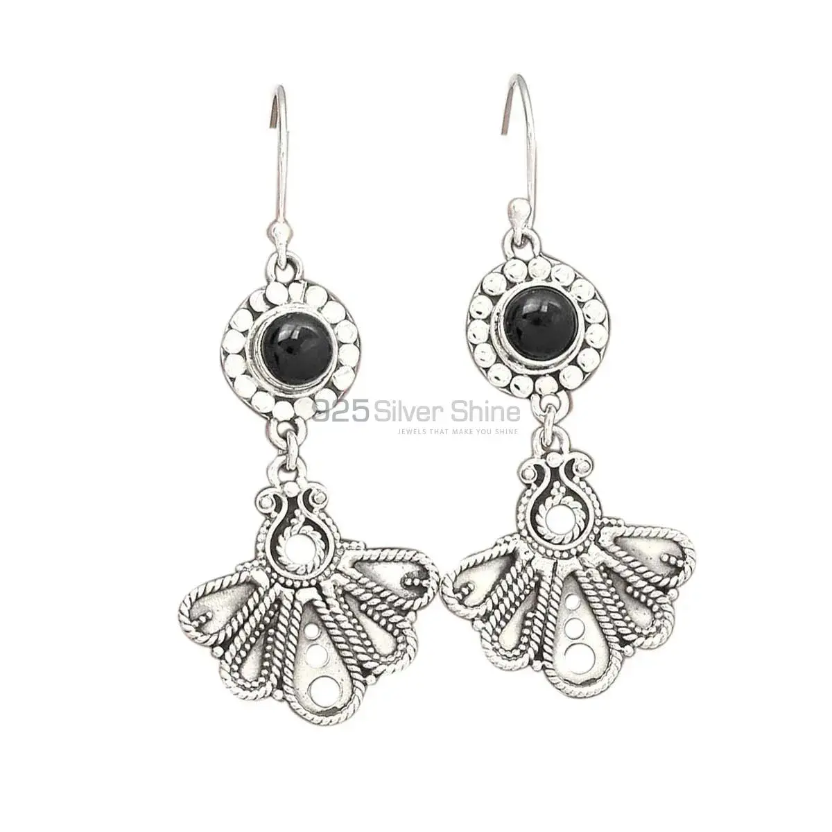 High Quality 925 Sterling Silver Earrings In Black Onyx Gemstone Jewelry 925SE3089