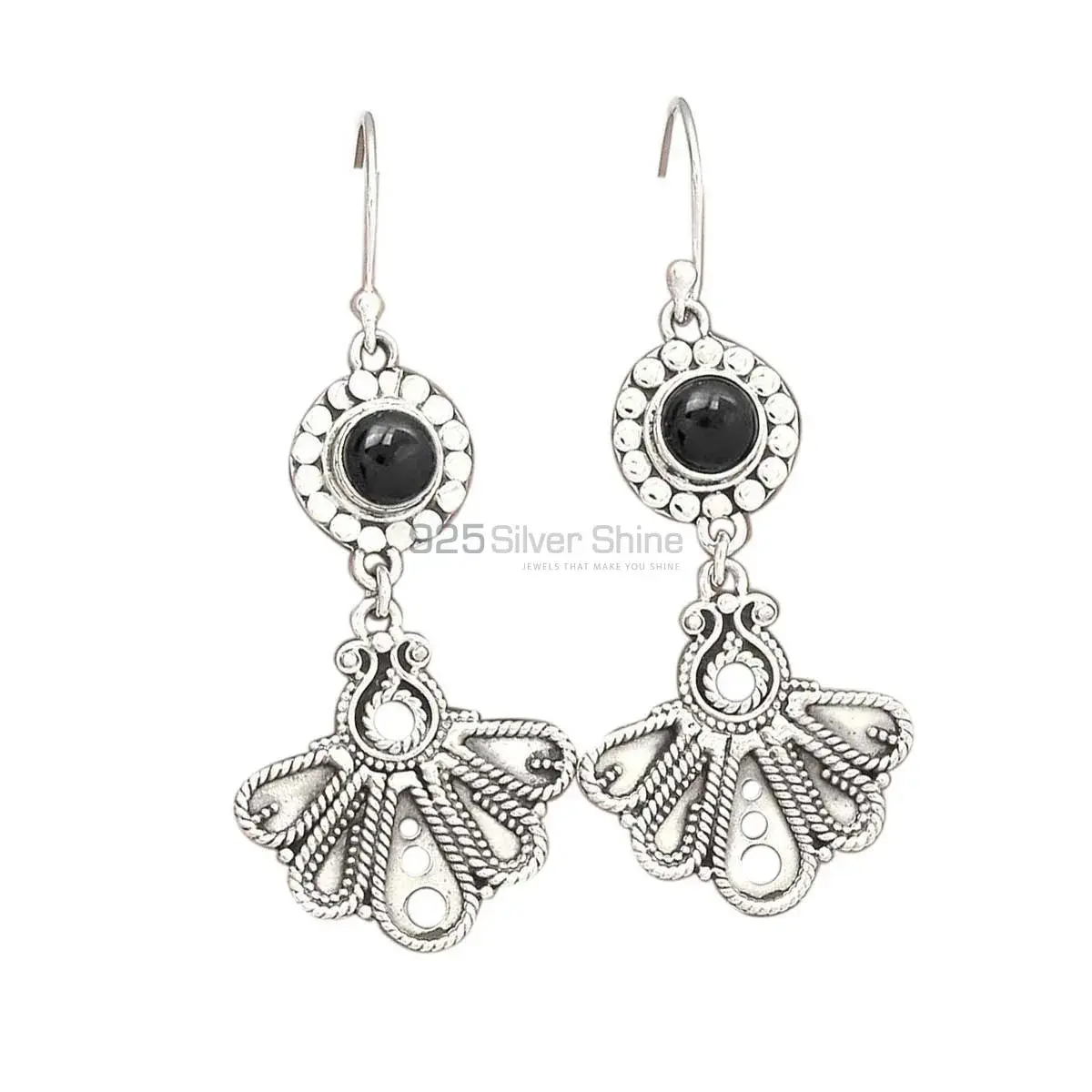 925 Sterling Silver Earrings In Black Onyx Gemstone Jewelry 925SE3089