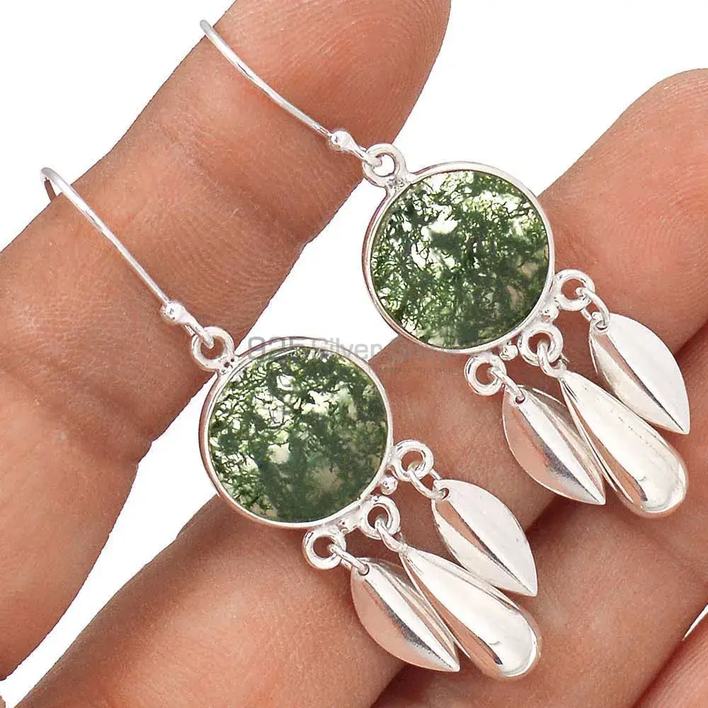 925 Sterling Silver Earrings In Canadian Nephrite Jade Gemstone Jewelry 925SE2773_1