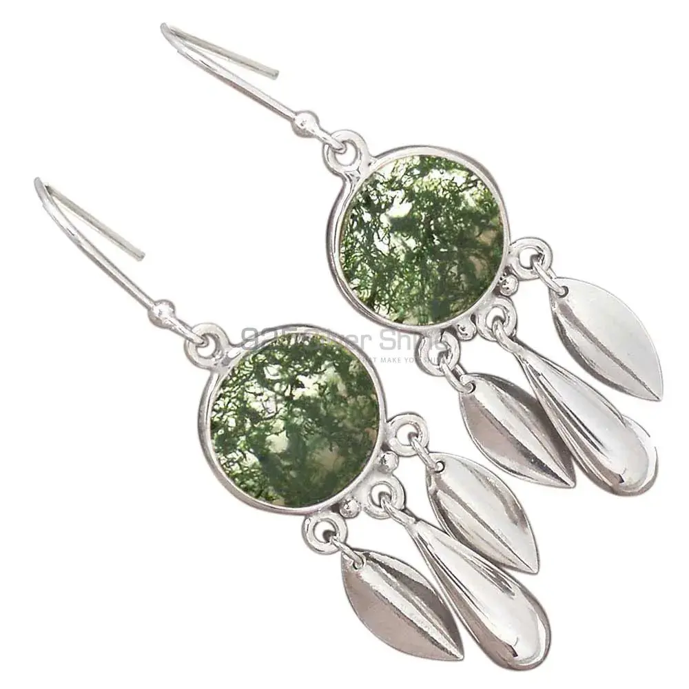 High Quality 925 Sterling Silver Earrings In Canadian Nephrite Jade Gemstone Jewelry 925SE2773_1
