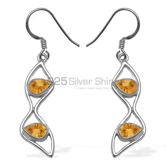 High Quality 925 Sterling Silver Earrings In Citrine Gemstone Jewelry 925SE1056