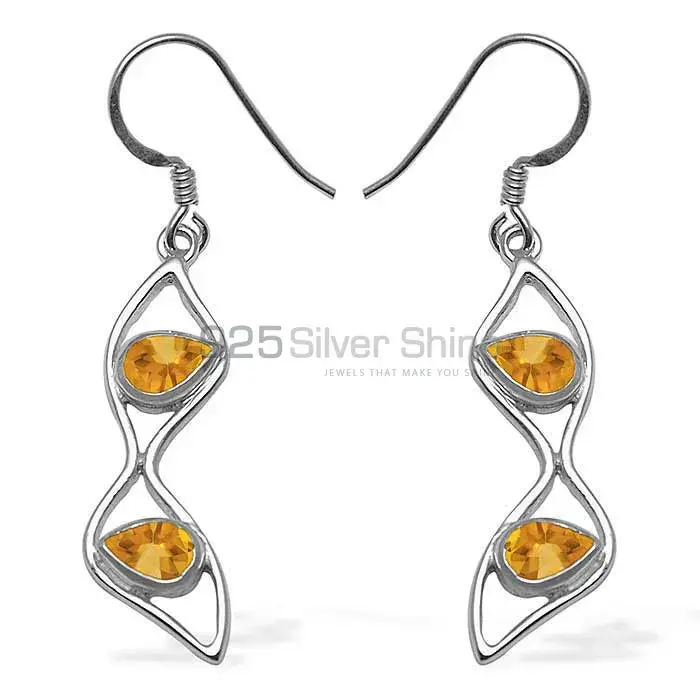 925 Sterling Silver Earrings In Citrine Gemstone Jewelry 925SE1056_0
