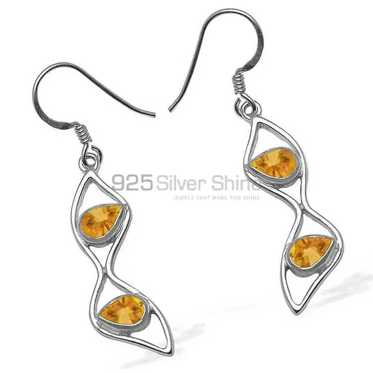 High Quality 925 Sterling Silver Earrings In Citrine Gemstone Jewelry 925SE1056_0