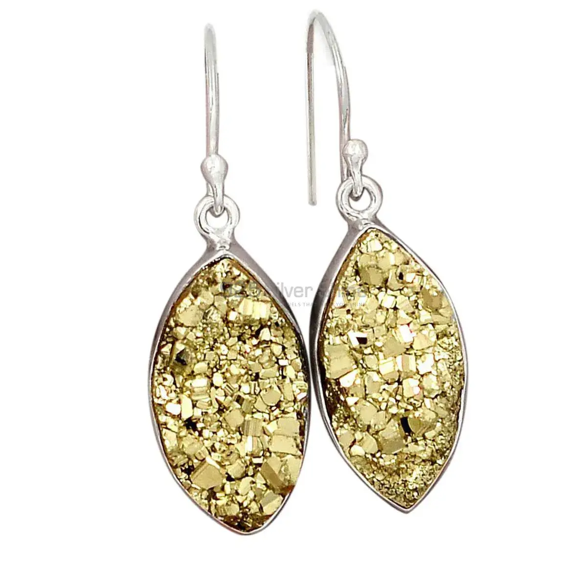 High Quality 925 Sterling Silver Earrings In Druzy Gemstone Jewelry 925SE2376