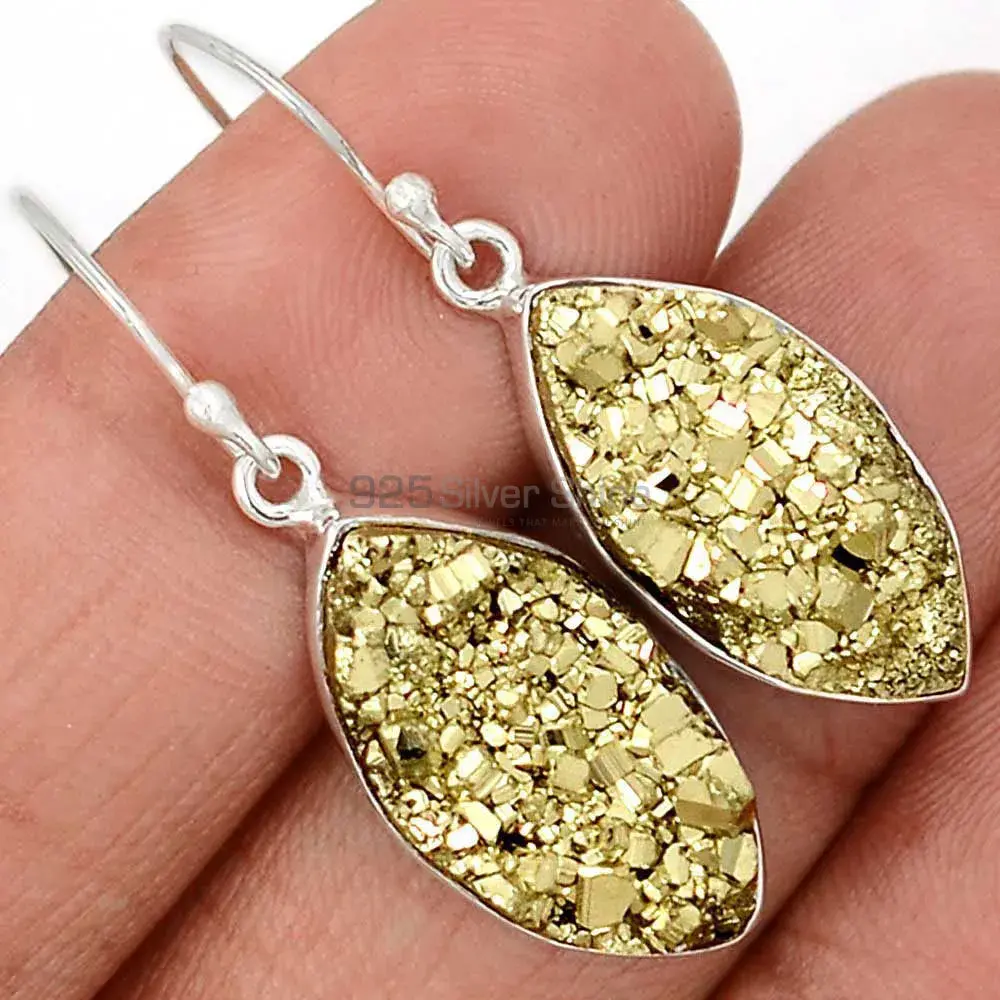 High Quality 925 Sterling Silver Earrings In Druzy Gemstone Jewelry 925SE2376_0